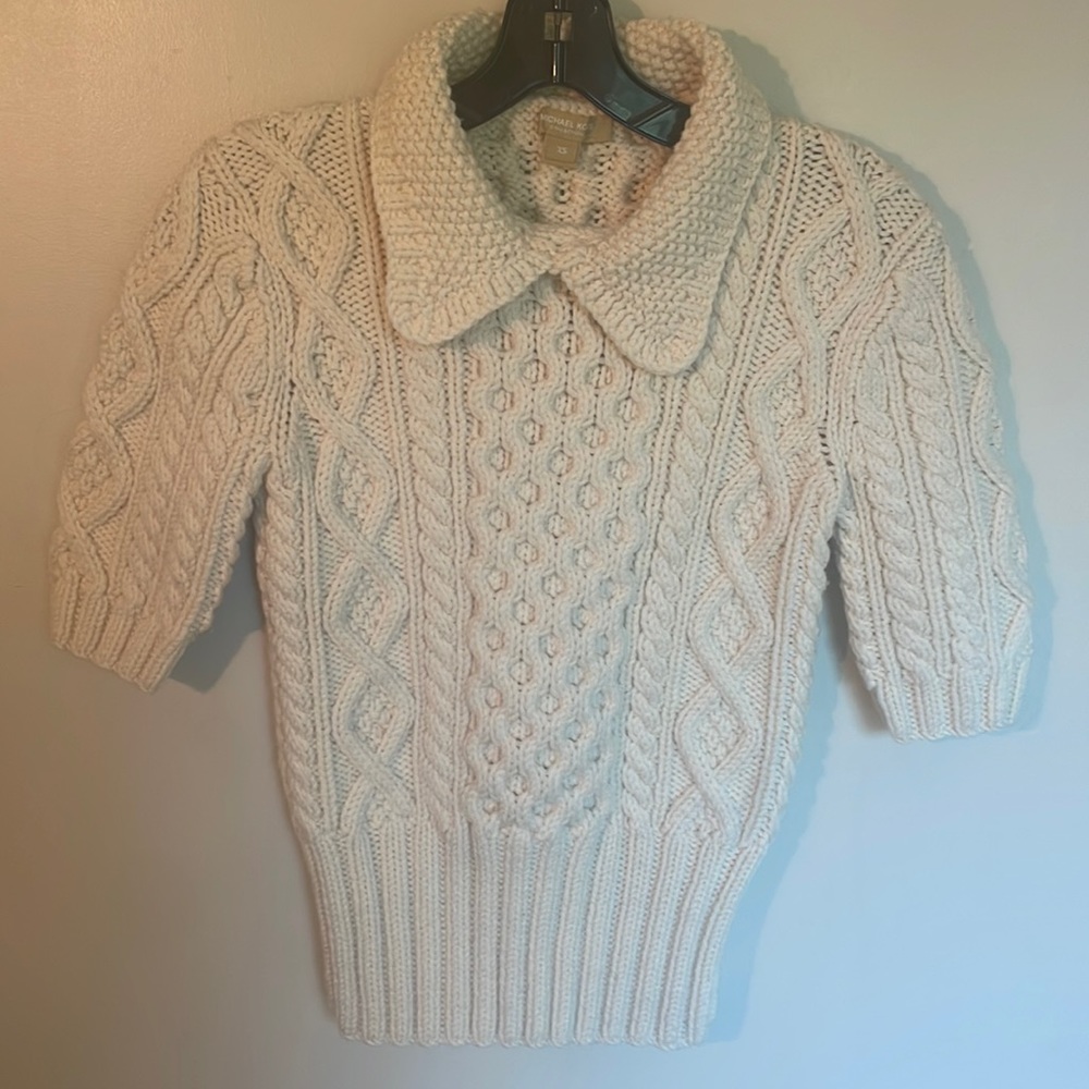 Michael Kors Collection White cable knit wool